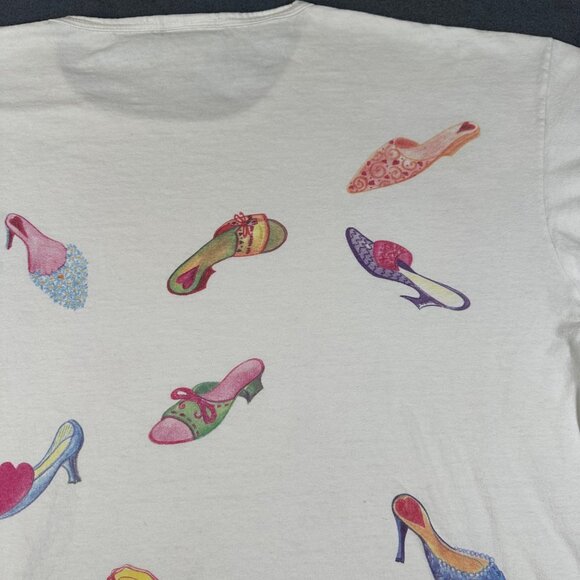 Brighton Womens One Size White If The Shoe Fits T-Shirt SS Preshrunk‎ Cotton - Picture 8 of 9